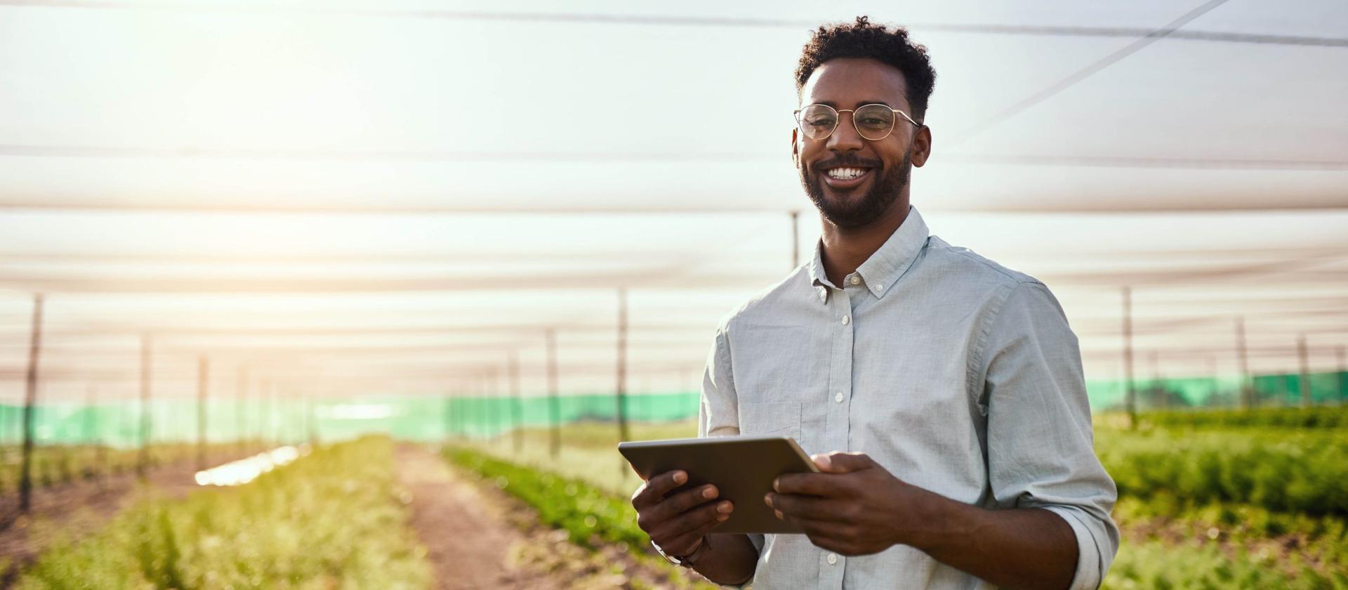 Farmers working in agricultural fields with fresh vegetables